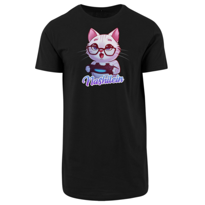 Motiv: Shaped Long Tee - Nashi Logo + Schriftzug - bestimme auf Wunsch Details wie Produkt, Grösse, Farbe und Position selbst ! Motiv: Shaped Long Tee - Nashi Logo + Schriftzug