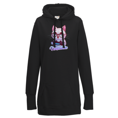 Motiv: Lady Longline Hoodie - Nashi Logo + Schriftzug - bestimme auf Wunsch Details wie Produkt, Grösse, Farbe und Position selbst ! Motiv: Lady Longline Hoodie - Nashi Logo + Schriftzug