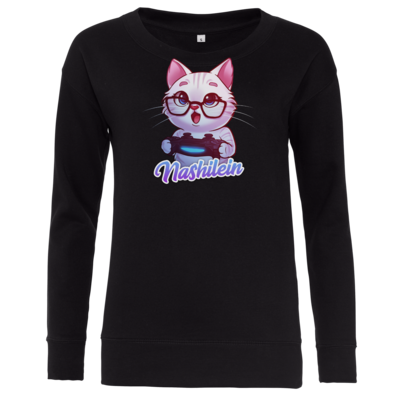 Motiv: Girlie Crew Sweatshirt - Nashi Logo + Schriftzug - bestimme auf Wunsch Details wie Produkt, Grösse, Farbe und Position selbst ! Motiv: Girlie Crew Sweatshirt - Nashi Logo + Schriftzug