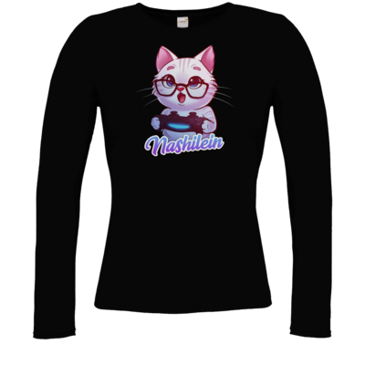 Motiv: Longsleeve Damen Organic - Nashi Logo + Schriftzug - bestimme auf Wunsch Details wie Produkt, Grösse, Farbe und Position selbst ! Motiv: Longsleeve Damen Organic - Nashi Logo + Schriftzug