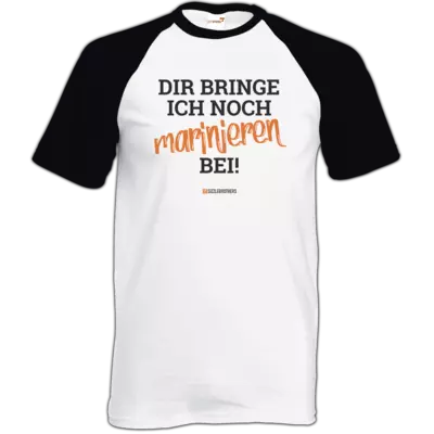 Motiv: TShirt Baseball - Marinieren bei bringen! - bestimme auf Wunsch Details wie Produkt, Grösse, Farbe und Position selbst ! Motiv: TShirt Baseball - Marinieren bei bringen!