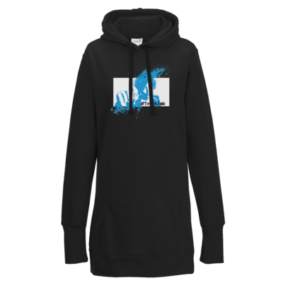 Motiv: Lady Longline Hoodie - #TeamTak - Blau - bestimme auf Wunsch Details wie Produkt, Grösse, Farbe und Position selbst ! Motiv: Lady Longline Hoodie - #TeamTak - Blau