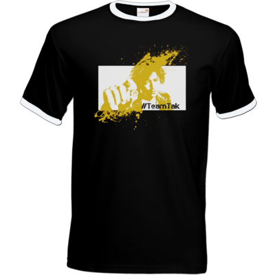 Motiv: T-Shirt Ringer - #TeamTak - Gelb - bestimme auf Wunsch Details wie Produkt, Grösse, Farbe und Position selbst ! Motiv: T-Shirt Ringer - #TeamTak - Gelb
