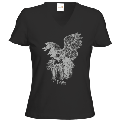 Motiv: T-Shirts Damen V-Neck FAIR WEAR - HeXXen - Harpyie - bestimme auf Wunsch Details wie Produkt, Grösse, Farbe und Position selbst ! Motiv: T-Shirts Damen V-Neck FAIR WEAR - HeXXen - Harpyie