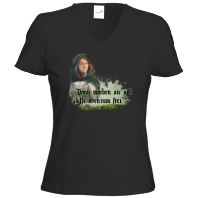 Motiv: T-Shirts Damen V-Neck FAIR WEAR - HeXXen - Anna - bestimme auf Wunsch Details wie Produkt, Grösse, Farbe und Position selbst ! Motiv: T-Shirts Damen V-Neck FAIR WEAR - HeXXen - Anna