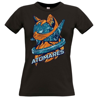 Motiv: T-Shirt Damen Premium FAIR WEAR - Retro Future Cat - bestimme auf Wunsch Details wie Produkt, Grösse, Farbe und Position selbst ! Motiv: T-Shirt Damen Premium FAIR WEAR - Retro Future Cat
