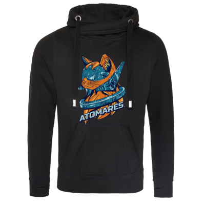 Motiv: Cross Neck Hoodie - Retro Future Cat - bestimme auf Wunsch Details wie Produkt, Grösse, Farbe und Position selbst ! Motiv: Cross Neck Hoodie - Retro Future Cat
