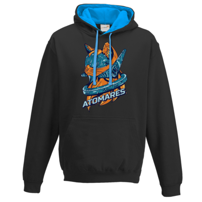 Motiv: Two-Tone Hoodie - Retro Future Cat - bestimme auf Wunsch Details wie Produkt, Grösse, Farbe und Position selbst ! Motiv: Two-Tone Hoodie - Retro Future Cat