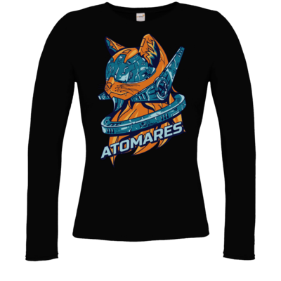 Motiv: Longsleeve Damen Organic - Retro Future Cat - bestimme auf Wunsch Details wie Produkt, Grösse, Farbe und Position selbst ! Motiv: Longsleeve Damen Organic - Retro Future Cat