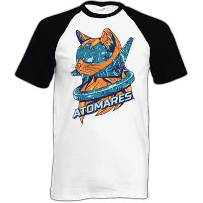 Motiv: TShirt Baseball - Retro Future Cat - bestimme auf Wunsch Details wie Produkt, Grösse, Farbe und Position selbst ! Motiv: TShirt Baseball - Retro Future Cat