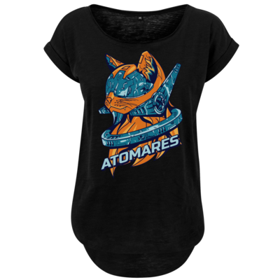 Motiv: Ladies Long Slub Tee - Retro Future Cat - bestimme auf Wunsch Details wie Produkt, Grösse, Farbe und Position selbst ! Motiv: Ladies Long Slub Tee - Retro Future Cat