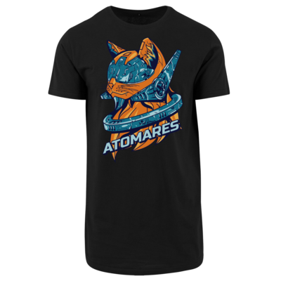 Motiv: Shaped Long Tee - Retro Future Cat - bestimme auf Wunsch Details wie Produkt, Grösse, Farbe und Position selbst ! Motiv: Shaped Long Tee - Retro Future Cat