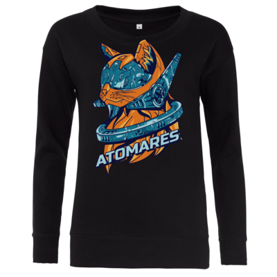Motiv: Girlie Crew Sweatshirt - Retro Future Cat - bestimme auf Wunsch Details wie Produkt, Grösse, Farbe und Position selbst ! Motiv: Girlie Crew Sweatshirt - Retro Future Cat