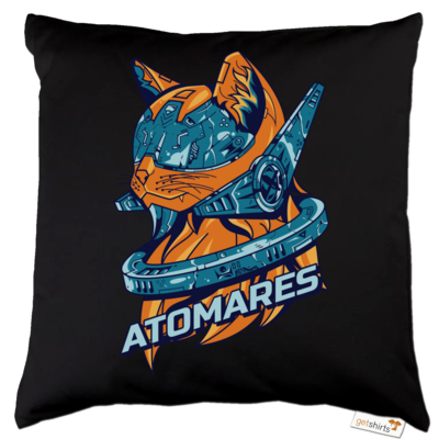 Motiv: Kissen Baumwolle - Retro Future Cat - bestimme auf Wunsch Details wie Produkt, Grösse, Farbe und Position selbst ! Motiv: Kissen Baumwolle - Retro Future Cat