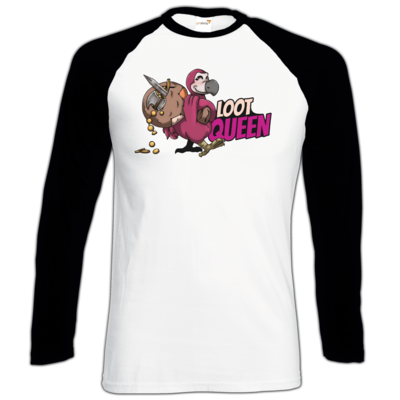 Motiv: Longsleeve Baseball T - Loot-Queen - bestimme auf Wunsch Details wie Produkt, Grösse, Farbe und Position selbst ! Motiv: Longsleeve Baseball T - Loot-Queen