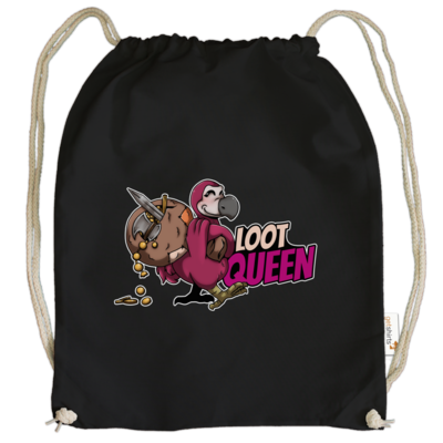 Motiv: Cotton Gymsac - Loot-Queen - bestimme auf Wunsch Details wie Produkt, Grösse, Farbe und Position selbst ! Motiv: Cotton Gymsac - Loot-Queen