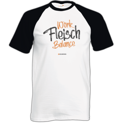 Motiv: TShirt Baseball - Fleisch Balance - bestimme auf Wunsch Details wie Produkt, Grösse, Farbe und Position selbst ! Motiv: TShirt Baseball - Fleisch Balance