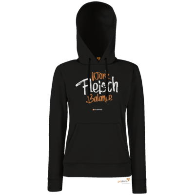 Motiv: Hoodie Damen Classic - Fleisch Balance - bestimme auf Wunsch Details wie Produkt, Grösse, Farbe und Position selbst ! Motiv: Hoodie Damen Classic - Fleisch Balance