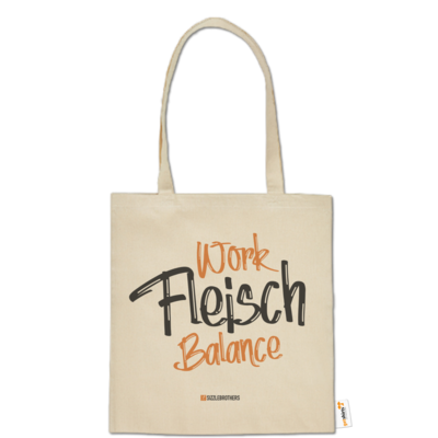 Motiv: Baumwolltasche - Fleisch Balance - bestimme auf Wunsch Details wie Produkt, Grösse, Farbe und Position selbst ! Motiv: Baumwolltasche - Fleisch Balance