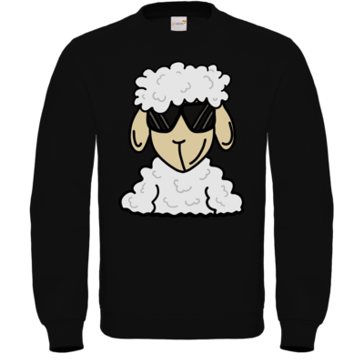 Motiv: Sweatshirt FAIR WEAR - ZOS Schaf mit Sonnenbrille - bestimme auf Wunsch Details wie Produkt, Grösse, Farbe und Position selbst ! Motiv: Sweatshirt FAIR WEAR - ZOS Schaf mit Sonnenbrille