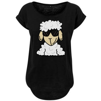 Motiv: Ladies Long Slub Tee - ZOS Schaf mit Sonnenbrille - bestimme auf Wunsch Details wie Produkt, Grösse, Farbe und Position selbst ! Motiv: Ladies Long Slub Tee - ZOS Schaf mit Sonnenbrille