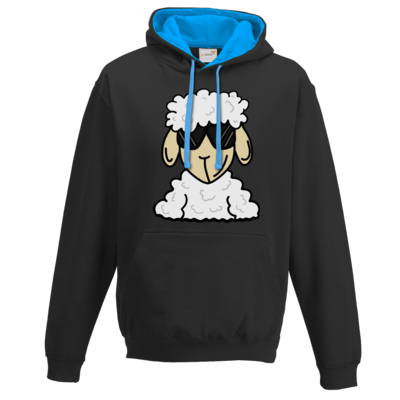 Motiv: Two-Tone Hoodie - ZOS Schaf mit Sonnenbrille - bestimme auf Wunsch Details wie Produkt, Grösse, Farbe und Position selbst ! Motiv: Two-Tone Hoodie - ZOS Schaf mit Sonnenbrille