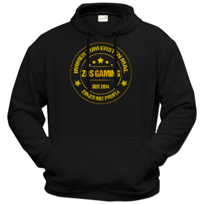 Motiv: Hoodie Premium FAIR WEAR - ZOS Vintage GOLD - Eimer mit Profis - bestimme auf Wunsch Details wie Produkt, Grösse, Farbe und Position selbst ! Motiv: Hoodie Premium FAIR WEAR - ZOS Vintage GOLD - Eimer mit Profis