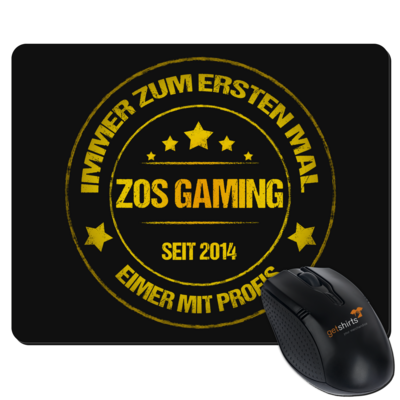 Motiv: Mousepad Textil - ZOS Vintage GOLD - Eimer mit Profis 