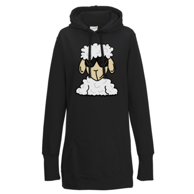 Motiv: Lady Longline Hoodie - ZOS Schaf mit Sonnenbrille - bestimme auf Wunsch Details wie Produkt, Grösse, Farbe und Position selbst ! Motiv: Lady Longline Hoodie - ZOS Schaf mit Sonnenbrille