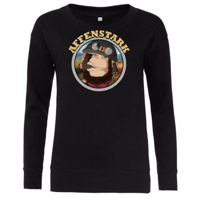 Motiv: Girlie Crew Sweatshirt - Affenstark - bestimme auf Wunsch Details wie Produkt, Grösse, Farbe und Position selbst ! Motiv: Girlie Crew Sweatshirt - Affenstark