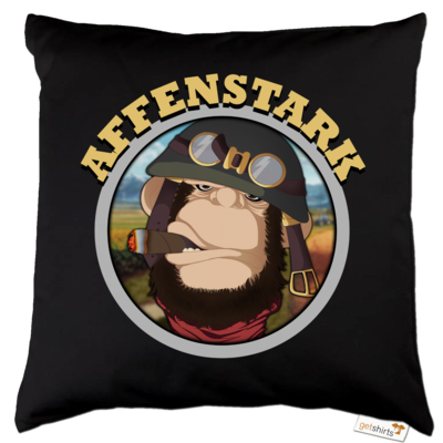Motiv: Kissen Baumwolle - Affenstark - bestimme auf Wunsch Details wie Produkt, Grösse, Farbe und Position selbst ! Motiv: Kissen Baumwolle - Affenstark