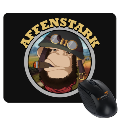 Motiv: Mousepad Textil - Affenstark - bestimme auf Wunsch Details wie Produkt, Grösse, Farbe und Position selbst ! Motiv: Mousepad Textil - Affenstark
