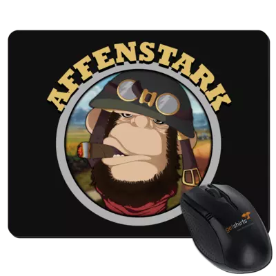 Motiv: Mousepad Textil - Affenstark - bestimme auf Wunsch Details wie Produkt, Grösse, Farbe und Position selbst ! Motiv: Mousepad Textil - Affenstark
