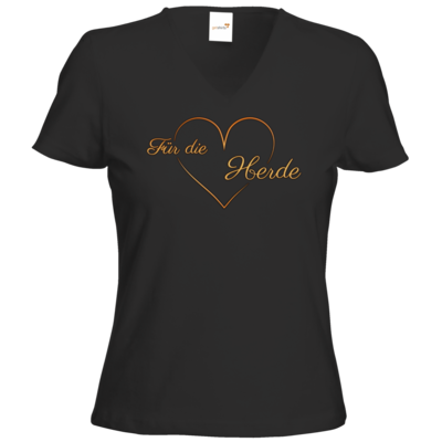 Motiv: T-Shirts Damen V-Neck FAIR WEAR - Für die Herde - Herz - bestimme auf Wunsch Details wie Produkt, Grösse, Farbe und Position selbst ! Motiv: T-Shirts Damen V-Neck FAIR WEAR - Für die Herde - Herz