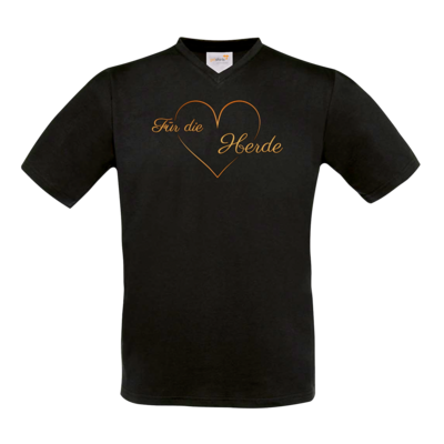 Motiv: T-Shirt V-Neck FAIR WEAR - Für die Herde - Herz - bestimme auf Wunsch Details wie Produkt, Grösse, Farbe und Position selbst ! Motiv: T-Shirt V-Neck FAIR WEAR - Für die Herde - Herz