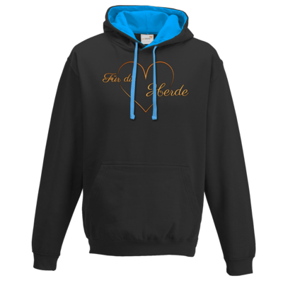 Motiv: Two-Tone Hoodie - Für die Herde - Herz 