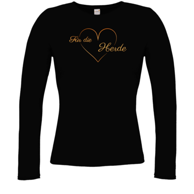 Motiv: Longsleeve Damen Organic - Für die Herde - Herz - bestimme auf Wunsch Details wie Produkt, Grösse, Farbe und Position selbst ! Motiv: Longsleeve Damen Organic - Für die Herde - Herz