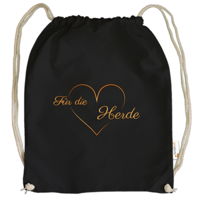 Motiv: Cotton Gymsac - Für die Herde - Herz - bestimme auf Wunsch Details wie Produkt, Grösse, Farbe und Position selbst ! Motiv: Cotton Gymsac - Für die Herde - Herz