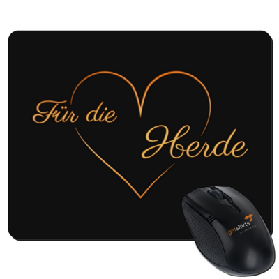 Motiv: Mousepad Textil - Für die Herde - Herz - bestimme auf Wunsch Details wie Produkt, Grösse, Farbe und Position selbst ! Motiv: Mousepad Textil - Für die Herde - Herz