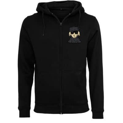 Motiv: Heavy Zip-Hoodie - ZOS Schaf mit Sonnenbrille grau 