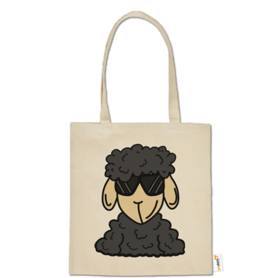 Motiv: Baumwolltasche - ZOS Schaf mit Sonnenbrille grau - bestimme auf Wunsch Details wie Produkt, Grösse, Farbe und Position selbst ! Motiv: Baumwolltasche - ZOS Schaf mit Sonnenbrille grau
