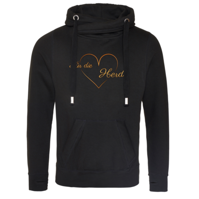 Motiv: Cross Neck Hoodie - Für die Herde - Herz - bestimme auf Wunsch Details wie Produkt, Grösse, Farbe und Position selbst ! Motiv: Cross Neck Hoodie - Für die Herde - Herz