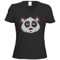 Motiv: T-Shirt Damen V-Neck Classic - Panda - bestimme auf Wunsch Details wie Produkt, Grösse, Farbe und Position selbst ! Motiv: T-Shirt Damen V-Neck Classic - Panda