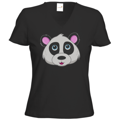 Motiv: T-Shirt Damen V-Neck Classic - Panda - bestimme auf Wunsch Details wie Produkt, Grösse, Farbe und Position selbst ! Motiv: T-Shirt Damen V-Neck Classic - Panda