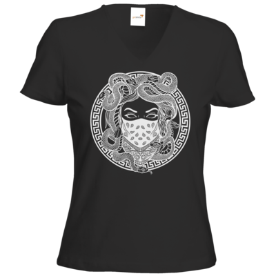 Motiv: T-Shirts Damen V-Neck FAIR WEAR - GANG - White - bestimme auf Wunsch Details wie Produkt, Grösse, Farbe und Position selbst ! Motiv: T-Shirts Damen V-Neck FAIR WEAR - GANG - White