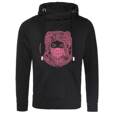 Motiv: Cross Neck Hoodie - GANG - Rosa 