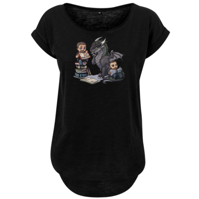 Motiv: Ladies Long Slub Tee - Ulisses - Chibi - Vlog - bestimme auf Wunsch Details wie Produkt, Grösse, Farbe und Position selbst ! Motiv: Ladies Long Slub Tee - Ulisses - Chibi - Vlog