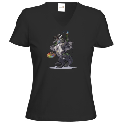 Motiv: T-Shirt Damen V-Neck Classic - Ulisses - Chibi - Making of - bestimme auf Wunsch Details wie Produkt, Grösse, Farbe und Position selbst ! Motiv: T-Shirt Damen V-Neck Classic - Ulisses - Chibi - Making of