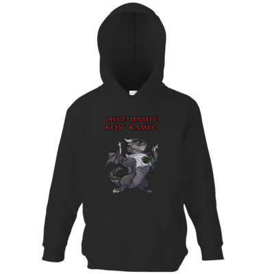 Motiv: Kids Hooded Sweat - Ulisses - Ohne Mampf kein Kampf - bestimme auf Wunsch Details wie Produkt, Grösse, Farbe und Position selbst ! Motiv: Kids Hooded Sweat - Ulisses - Ohne Mampf kein Kampf