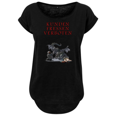 Motiv: Ladies Long Slub Tee - Ulisses - Kunden fressen verboten - bestimme auf Wunsch Details wie Produkt, Grösse, Farbe und Position selbst ! Motiv: Ladies Long Slub Tee - Ulisses - Kunden fressen verboten